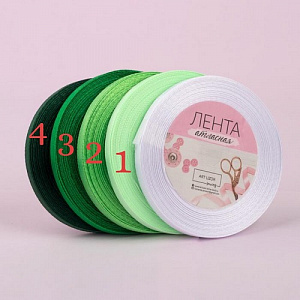 Лента атласная, 2 см, зеленый № 2