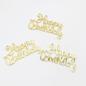 Топпер мини акриловый Happy Birthday 6 см, 3 шт